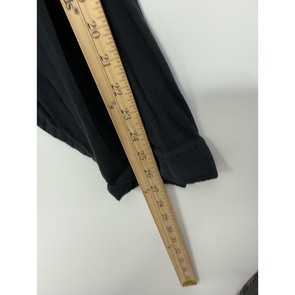 Pilcro Anthropologie Cotton Double Gauze Button Down Shirt 3X Black Minimalist - Picture 9 of 11